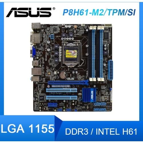 For ASUS P8H61-M2/TPM/SI Desktop Motherboard - Intel h61 Socket H2 LGA 1155