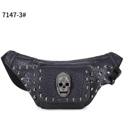 Europe and America fashion leisure men and womens purse original leather bag chest bag personality rivet package outside the do