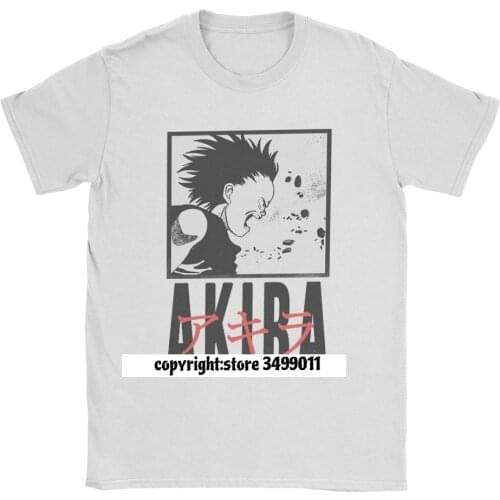 Mens Akira Tops T Shirt Manga Kaneda Vaporwave Japanese Neo Tokyo Anime Premium Cotton Fitness Tee Shirt Graphic T-Shirt