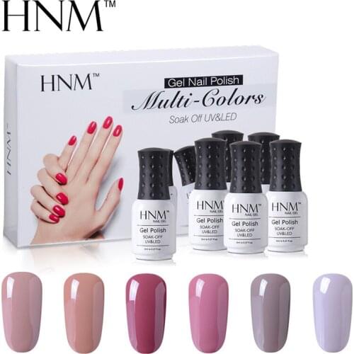 HNM Gift Box Kit Soak Off Lucky Lacquer for Nail Art DIY Hybrid Varnish Enamel 6PCS/KIT Classic Series Set UV Gel Nail Polish