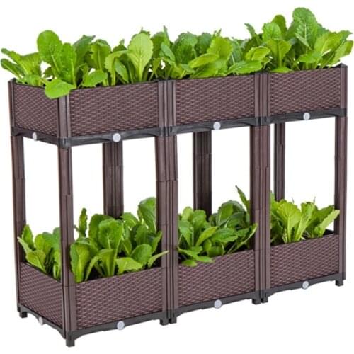 Plastic Raised Garden Bed Herbs Vegetable Flowers Plants Grow Elevated Container