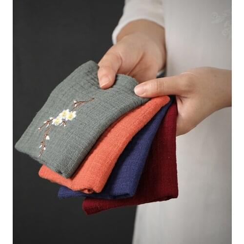 Kung Fu tea towel cloth absorbent thick towel cotton and linen tea table special mop tea ceremony accessories 1pc