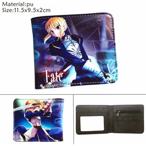 Anime The Fate/Stay Night Pu Wallet Young Men and Women Casual Short Wallets Coin Pocket Fashion Purse Cosplay Gift