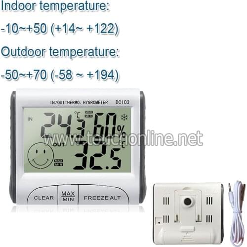 Household Indoor and Outdoor Use Temperature Humidity Meter TDC-103