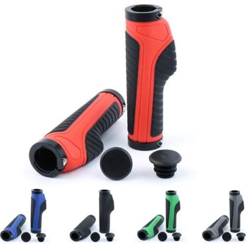 Rubber Comfortable Bike Grips, Non-slip Bicycle Handle Bar End Holding Locking Grips Fit Many Standard Bikes - Various Colors