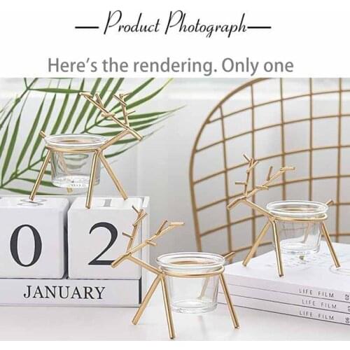 Romantic Candlelight Dinner Decorations Props Wrought Iron Elk Candlestick