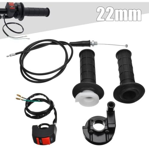 Mayitr 1set 7/8Inch 22mm Twist Throttle Accelerator Handle Grips Cable ON-OFF Switch Set Mini Bike ATV