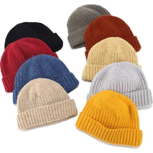 Men Hip-hop Wave Cap for Women Knitted Hat Solid Bonnet Unisex Casual Winter Beanies Cap