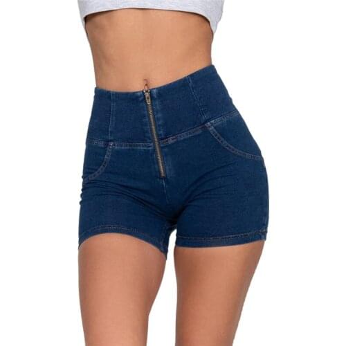 Melody wear slim fit comfy short pants high waisted womans yoga shorts ladies blue sports shorts