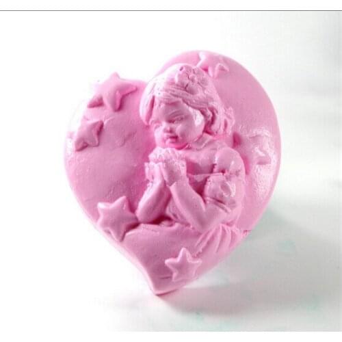 Silicone Mold for Soap , Handmade Soap Mold , Pray Angel , Baby Moulds Silicone Rubber PRZY Eco-friendly No.l001