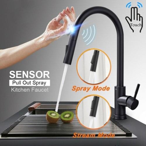 Sensor Kitchen Faucets Pull Out Faucet Smart Mixer Touch Control Tap Stainless Steel Smart Induction Mixed Sink Tap For Bathroom