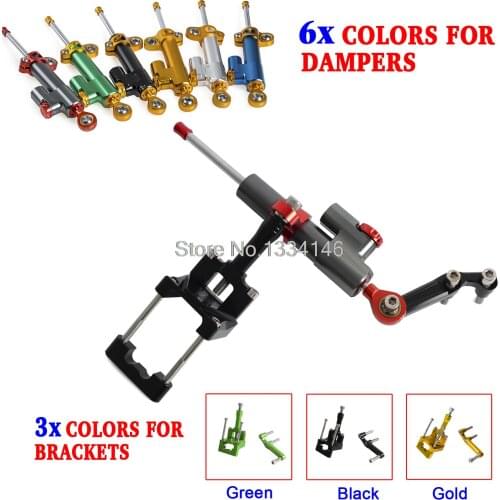 Motorcycle CNC Steering Damper Stabilizer & Bracket For Kawasaki Ninja Z250 Z300 2013 2014-2016