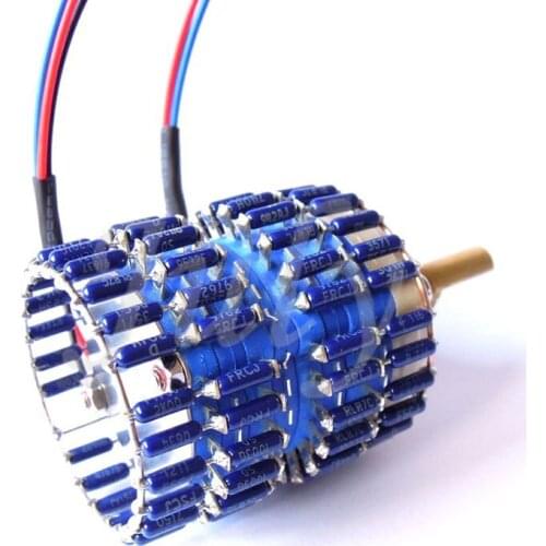 Taiwan-made copper shaft 24-speed dual-channel DALE all-blue L-type volume potentiometer, 10K 20K 50K 100K 250K potentiometer