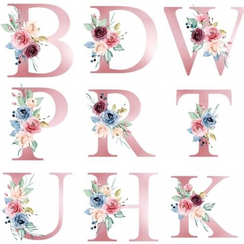 English Letter Transfers For Clothing Stickers For Washable T-shirt Flowers Thermal Diy Heat Transfer For Clothes Appliques