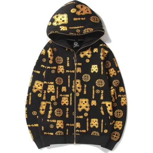2020 New Arrival Thick Sweatshirt Hooded Cotton Hoodies Hip Hop Men Hot Panda Print Coat Loose Large Casual Zipper Cardigan