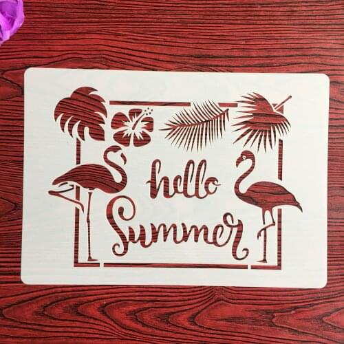 A4 29 * 21cm Flamingo Mandala DIY Stencils Wall Painting Scrapbook Coloring Embossing Album Decorative Paper Card Template