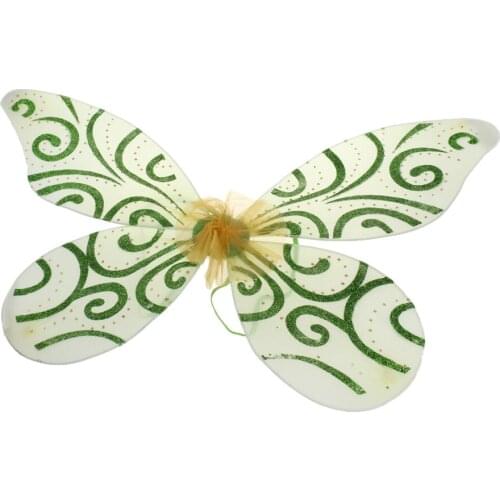 Tulle Glitter Butterfly Angel Fairy Wings Kids Child Party Fancy Dress Green