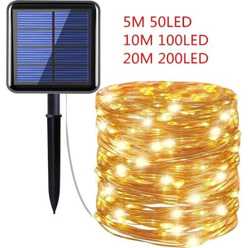 Outdoor Solar Lamp String Lights LEDs Fairy Christmas Wedding Party Garland Waterproof 5m 10m 20m Garden Christmas Decoration