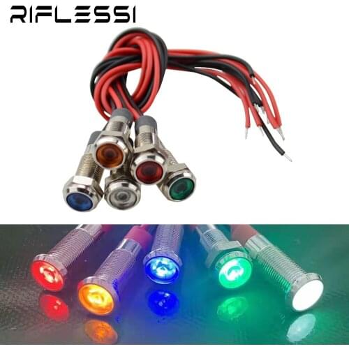 5 x 6mm Waterproof Metal Indicator Light 3-6V 12-24V 220V Mini LED Power Signal Lamp Motorcycle Car Lights