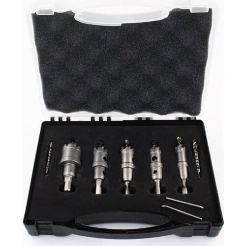 High Quality 5pcs 16-32mm Steel Carbide Tipped Drill Bit Set with Box Metal Hole Saw Alloy Cutter Iron Plate Wood Metal Drilling