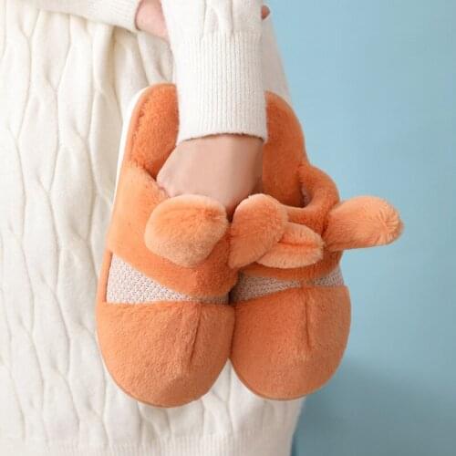 Women Winter Home Slippers Cartoon robot dog Shoes Non-slip Soft Winter Warm House Slippers Indoor Bedroom Lovers Couples