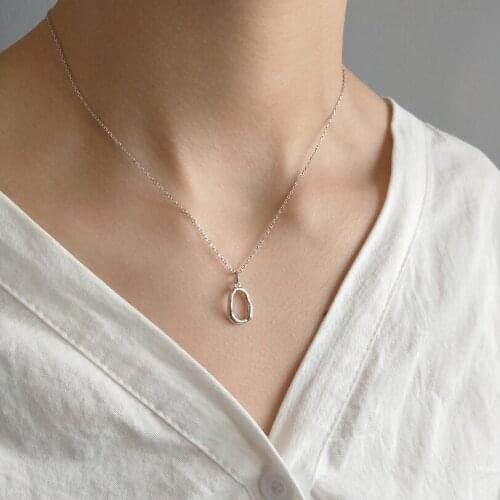 Irregular Pendant Necklace 2019 Personality Design s925 Silver Choker Necklace for Women Sterling Silver Jewelry Elegant Gift