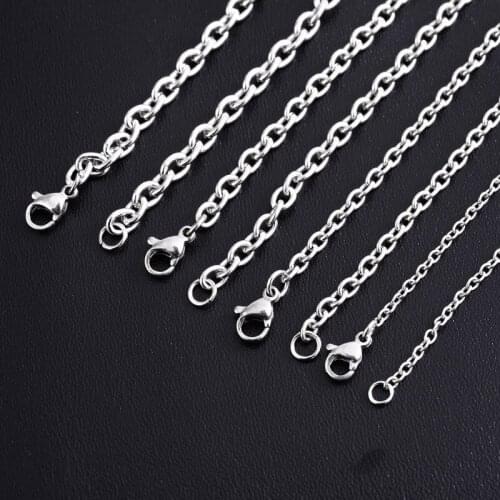 1PCS 304 Stainless Steel Singapore Chain Necklace For Women Men DIY Jewelry Thin Necklace 2/3/3.6/5MM Jewelry & Accessories sp