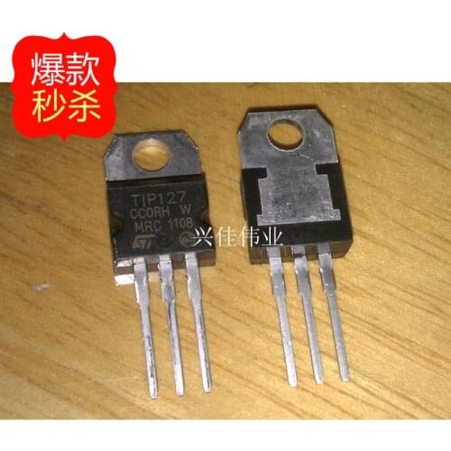 10PCS New TIP127 TO-220 100V / 5A / 65W PNP Darlington Power Transistor