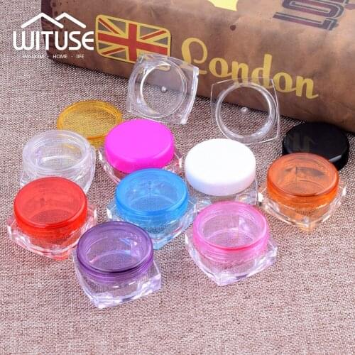 10PC Cosmetic Container Makeup Cream Nail Art Lip Balm Containers For Storage Refillable Bottle Travel Portable Plastic Jar
