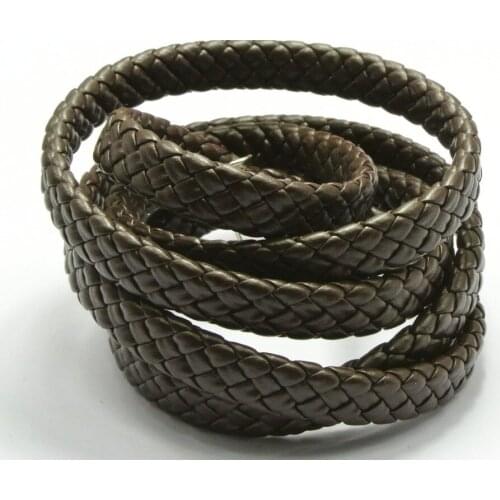 16.4 Feets Brown Flat Braided Synthetic Leather Cord 10X4mm