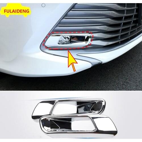 2pcs For Toyota Camry XLE V6,XLE,LE,L 2018-2019 ABS Chrome Front Fog Lamp Fog Light Cover Trim Car Styling Accessories
