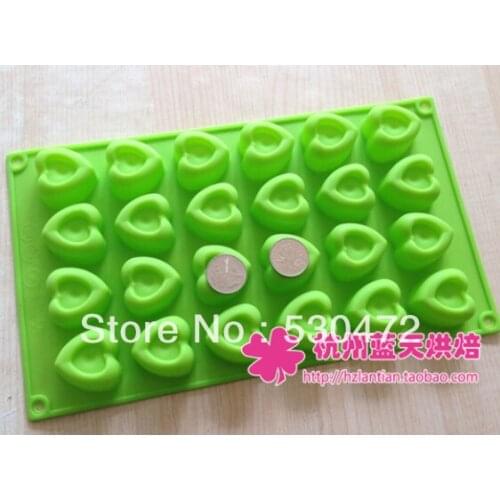 24 hole Silica gel cake mould handmade soap mold heart shape kitchen tools