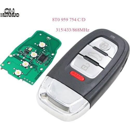 3+1/4 Button Smart Remote Key 315Mhz 433Mhz 868Mhz 8T0 959 754 C 8T0 959 754 D For Audi Q5 A4 A5 A6 A7 A8 S4 S5 RS4 RS5
