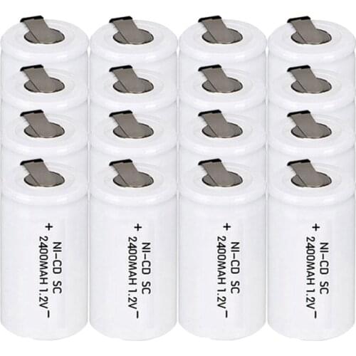 4/8/16pcs SC 1.2V 2400mAh rechargeable battery, 1.2V Sub C NI-CD battery, electric drill screwdriver battery welding piece