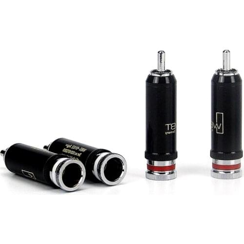 4Pcs Audiophile WBT-0102 RCA Plating Rhodium Plug Lock Soldering DIY Audio Connector Accessories