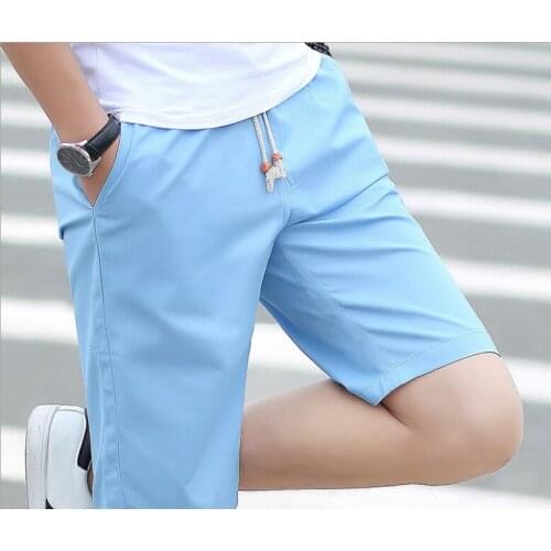 5XL Plus size men shorts summer men cotton washed mid-waist knee length pants fashion solid drawstring men board shorts