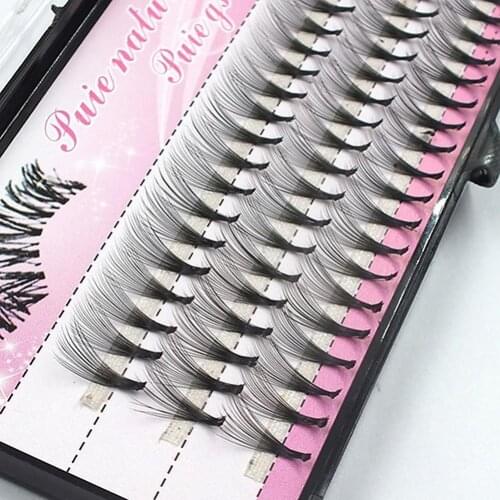 60 Pcs Clusters Eye Lashes Volume Natural long False Eyelashes Professional Makeup Grafting Fake False Eyelashes