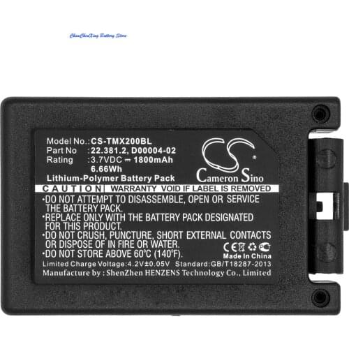 Cameron Sino 2400mAh Battery 22.381.2, D00004-02 for Teleradio TG-TXMNL, Transmitter Tele Radio TG-TXMN