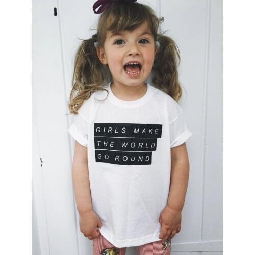 GIRLS MAKE THE WORLD GO ROUND KIDS TSHIRTS Boy Girl T Shirt for Children Toddler Clothes Funny Short Sleeve Top Tees