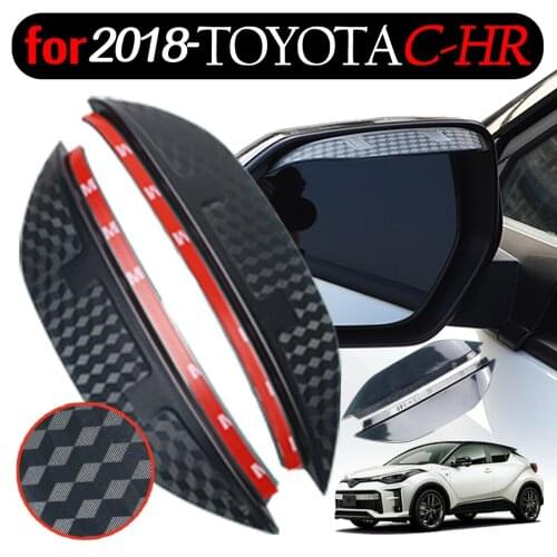 For Toyota C-HR RAV4 Hilux CAMRY MARKX Highlander Corolla Crown Reiz Side Rear View Door Mirror Rain Guard Visor Cover Side Wing