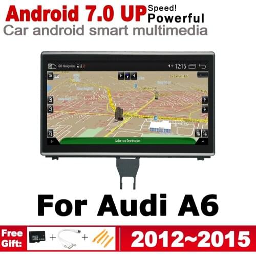 Screen Stereo Android 7.0 up Car GPS Navi Map For Audi A6 4G 2012 2013 2014 2015 MMI Original Style Multimedia Player Auto Radio