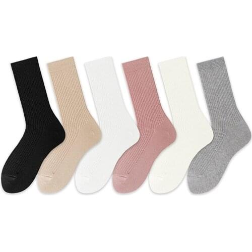 Cotton Womens Socks Pure Japanese Lolita JK Socks Soft And Breathable Middle Tube Socks 3001