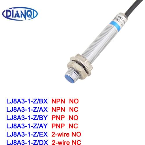 DIANQI Inductive Proximity Sensor,LJ8A3-1-Z/BY DC6-36V 3Wire NO PNP DC 200mA Proximity Switch sensor switch
