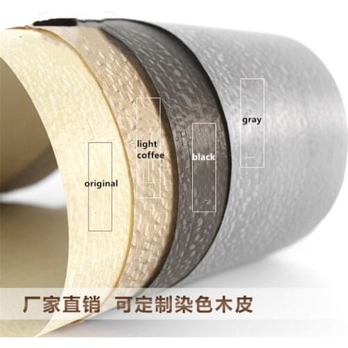 Custom Natural Genuine Dyed Madar Pear Wood Veneer for Furniture DIY about 0.25mm Light Coffee Black Gray