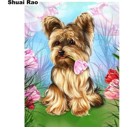 100% full square/round drill 5d diy diamond painting YorkshireTerrier picture By Numbers rhinestone embroidery mosaic sticker
