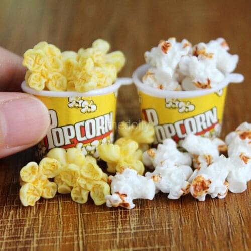 Kawaii 1PCS Miniature Dollhouse Popcorn Mini Food for Barbies Pullip BJD Play Kithcen Toy Accessories