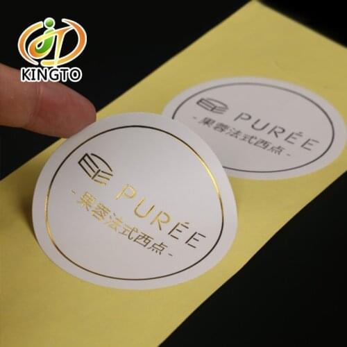 Best price art paper adhesive label sticker with gold blocking