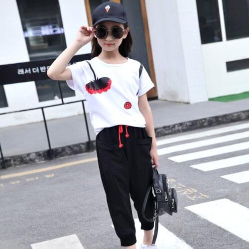 Girls Clothes Set 2020 Summer Children Short Sleeve T-shirt+Short Pants Kids Sport Suits Girls Clothing Sets 4 6 8 10 12 Years