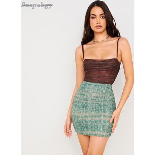 Summer Sexy Womens 2021 New Sling Top + Printed Bodycon Skirt Suit Women Set Skirt Elegant Club Party Set Skirt