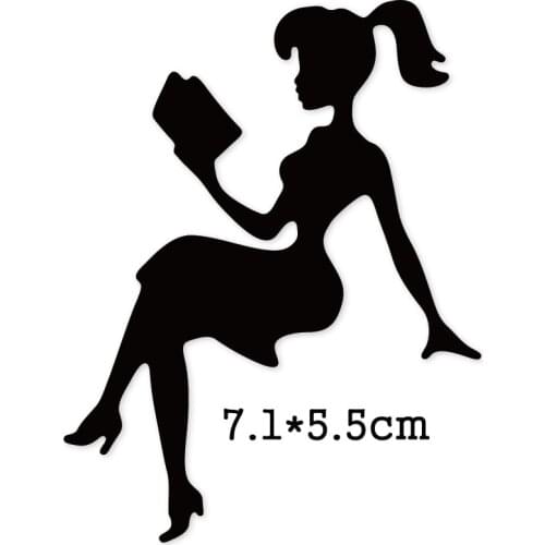 Metal Cutting Dies Girl reading book 2020 New Crafts Stencil For DIY Scrapbooking Paper/photo Cards Making Embossing Die